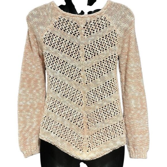 Mudd Salmon & White Pullover Knit Sweater Girl’s Size 14 - Picture 2 of 4